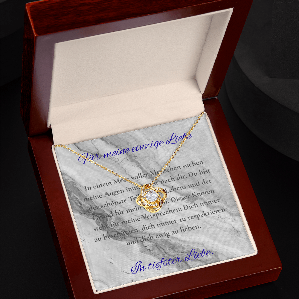 "Meine Einzige" - Der Ewige Liebesknoten (14k Weißgold)