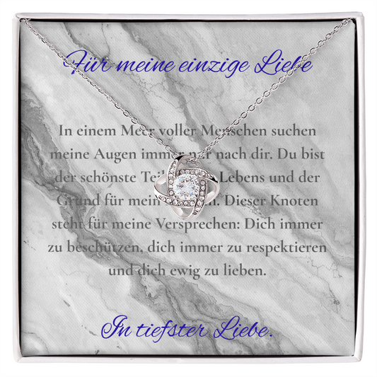 "Meine Einzige" - Der Ewige Liebesknoten (14k Weißgold)