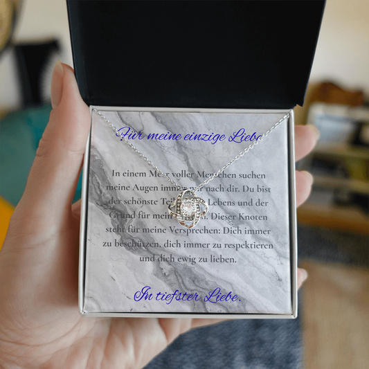 "Meine Einzige" - Der Ewige Liebesknoten (14k Weißgold)